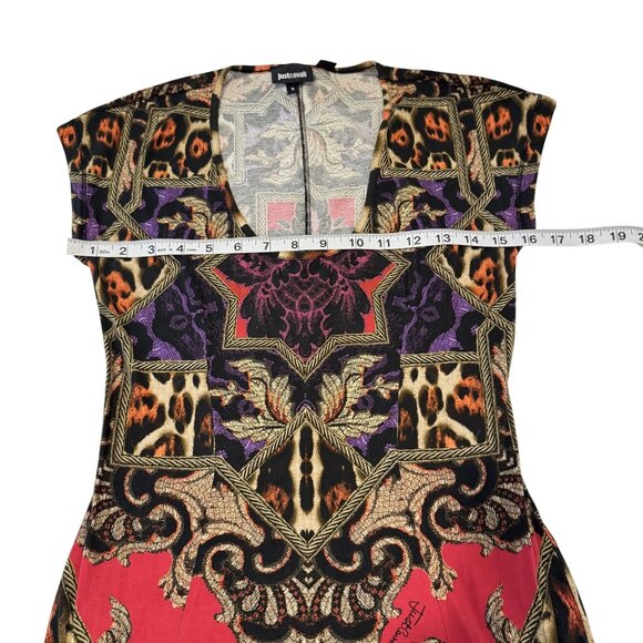 Just Cavalli Roberto Cavalli Cotton Geometric Floral Print Mini Dress Size S - Picture 6 of 7